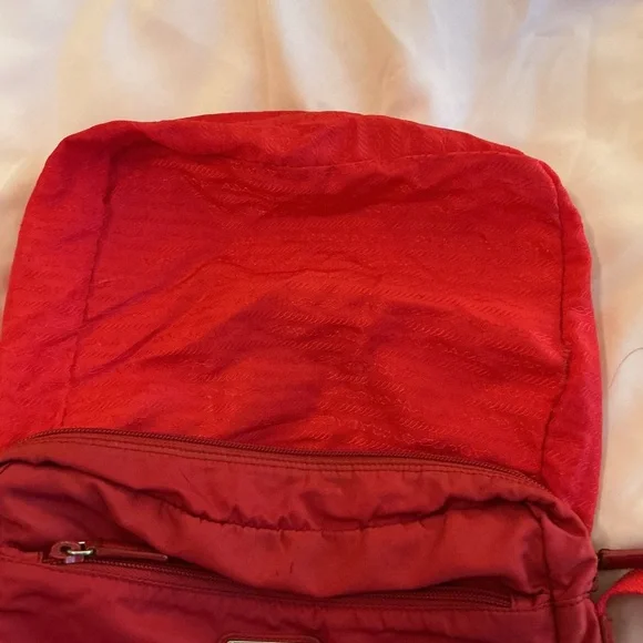 PRADA Nylon Red Messenger Crossbody Bag w/ Shoulder Strap Vintage Authentic - Picture 15 of 16